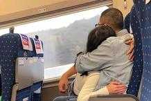 女子和大叔在火車上大尺度秀恩愛，旁邊網友愣住：我哪裡不如他
